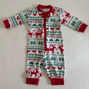 Mother baby Fair Isle Christmas matching pajama set Women Large, baby 70 (6-12m)